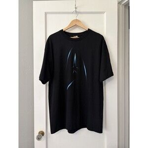 Star Trek Shirt Mens XL Black Graphic Tee T-Shirt CBS Studios Sci Fi Logo Cotton
